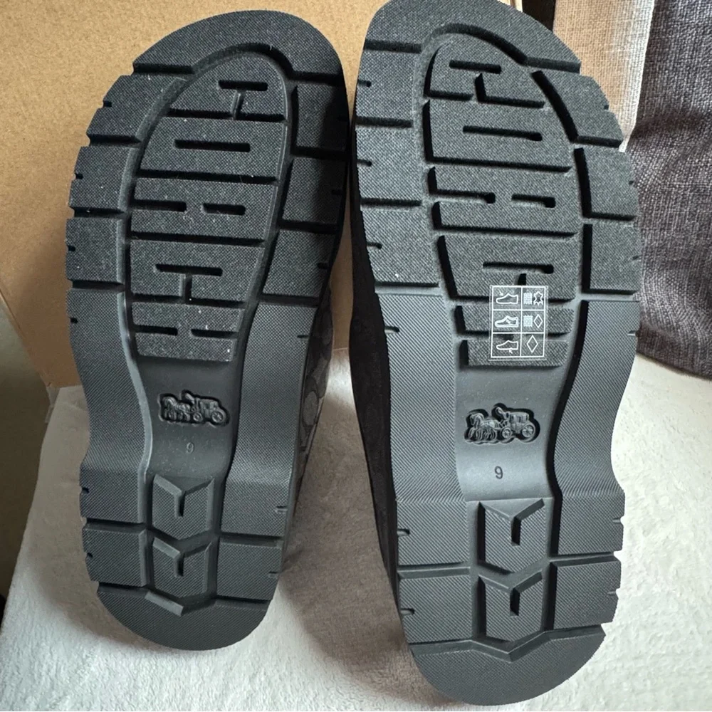 COACH Signature Jacquard Slip-On Sport Clogs in Charcoal